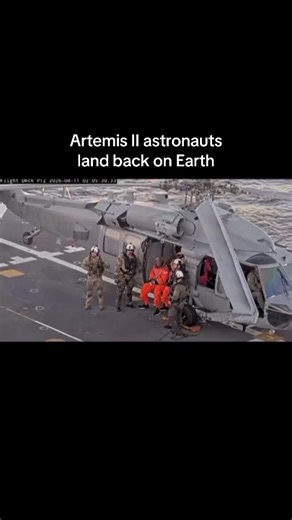 Welcome home! 🧡 The four Artemis II astronauts — Reid Wiseman, Victor Glover, Christina Koch and Jeremy Hansen — splashed down at 8:07 p.m. ET. NASA confirmed that the total mission time was 9 days, 1 hour, 32 minutes and 15 seconds. #ArtemisII 📹: NASA