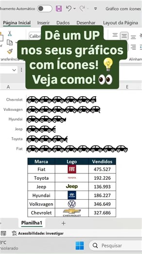 Como inserir ícones nos gráficos do Excel! ✨️ Infinitas possibilidades! 💡 Siga para não perder nenhuma novidade! 🚀 #excel #contabilidade #planilhas #homeoffice ##financeiro #planilhasexcel #dicasdetrabalho