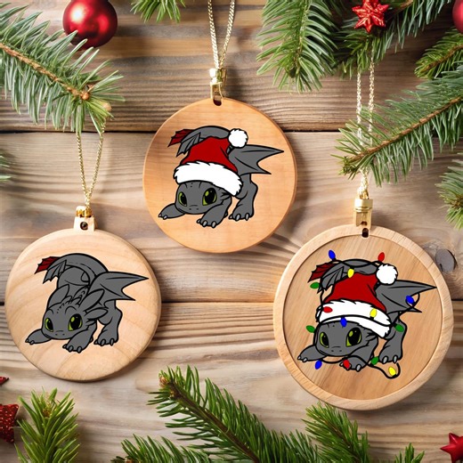 Toothless Christmas PNG, How to Train Your Dragon PNG, Custom Ornament, Digital Download - Etsy