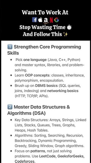 Want to work at FAANG as SDE 1 ? follow this #faang #interviewtips #preparation #himanshisehgal #job