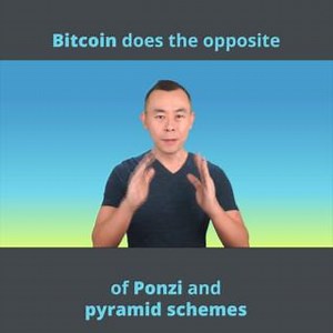 The big difference between: ● Link: http://arata.se/money12 ● a Ponzi scheme and a pyramid scheme is that in a Ponzi scheme there is a clear fraudulent intention from the beginning and there is no investment whatsoever. In the pyramid scheme, at least there is a product to sell and the people who enter the pyramid are aware that they will only earn money if they recruit more people to participate. Now, you must be thinking: where does bitcoin come into the story? Those who say that bitcoin is a 