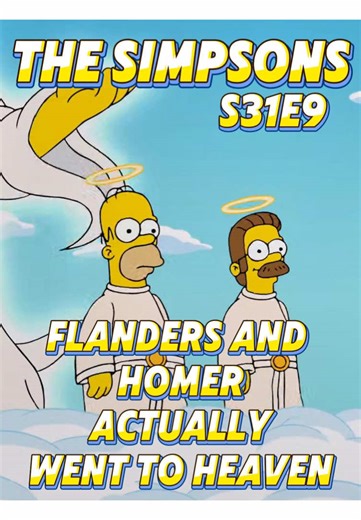 Flanders and Homer Journey to Heaven in The Simpsons