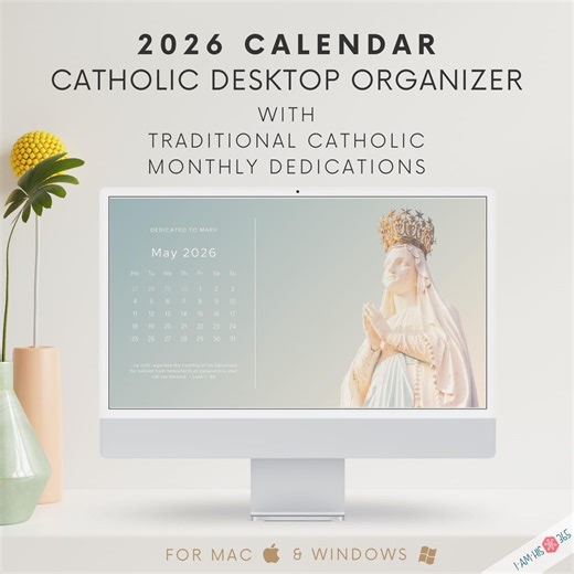 2026 Catholic Desktop Organizer Wallpaper Bundle | Holy Desktop Background | Monthly Desktop Calendar Mac & Windows | Catholic Screensaver - Etsy Canada