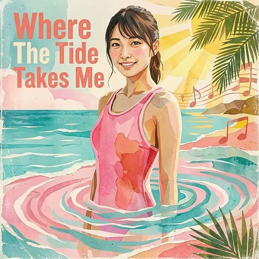 Where The Tide Takes MeK039やや透ける薄手のピンクレディース競泳水着♪♪サイズフリー（M-L）