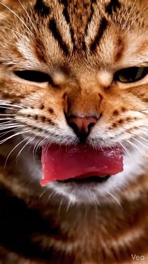 Cat Eating Tuna ASMR 🐱 Extreme Close-Up Bite