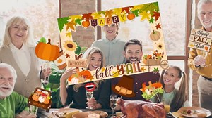 Fall Party Decorations - Harvest Photo Booth Props, Happy Fall Y'all Frame, Hello Pumpkin Props for Welcome Autumn Thanksgiving Party, Photo Props