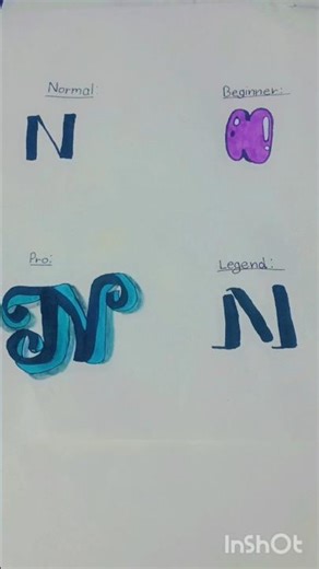 4 ways to write letter n #art #drawing
