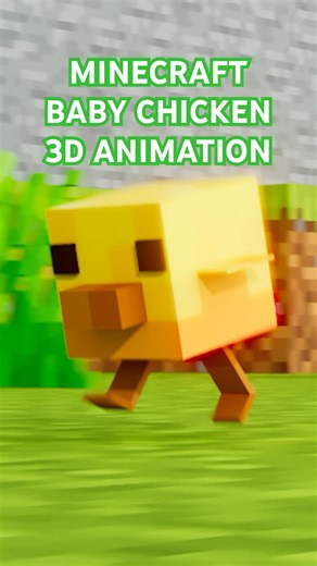 Baby chicken 3D animation! #minecraftshorts