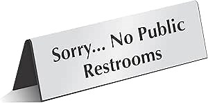 SmartSign Sorry No Public Restrooms Desk Sign, 2" x 6" Acrylic Table Top Sign for Offices, Shops, Banks, Stores, DMV, Retail, Engraved Double-Side Printed Counter Sign, Made in USA
