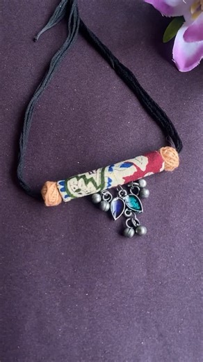 Handmade jewellery By Pallavi on Instagram: "DIY Pencil Choker✏️😃 #new #diy #fabric #choker #making #handmadejewelry #chokermaking"