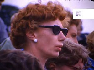 1960s Tennis Championships Crowd Close Up Shots, 16mm