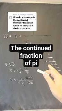 The continued fraction of pi #math #continuedfraction #pi #approximations