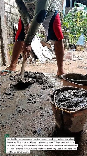 Manual Cement Mixing with Hoe | Simple Construction Technique.