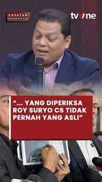 Kuasa Hukum Jokowi: Yang Diperiksa Kubu Roy Suryo Cs Bukan Fisik Asli #IjazahJokowi #roysuryo