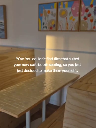DIY Unique Tiles for Cafe Booth Seating