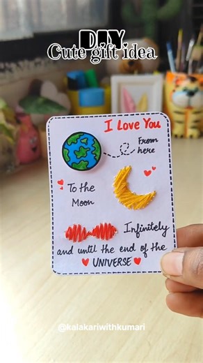 DIY cute thread card idea❤ || Cute gift idea #shorts #diy #giftideas #youtubeshorts