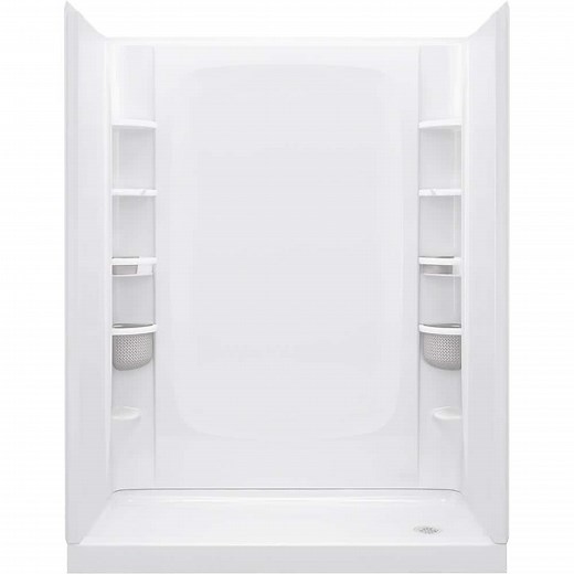 Reviews for Sterling STORE  30 in. x 60 in. Single Threshold Right-Hand Shower Base with Shower Walls and 12-Piece Accessory Kit in White | Pg 1 - The Home Depot