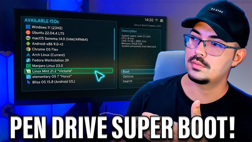 O ÚNICO Pen Drive que você vai precisar na VIDA! 🤯 (Windows, Linux, Android) #dicaspc #pc #formatar | Xerife Tech