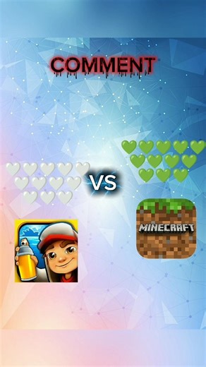 comment your favourite games subway surfers vs minecraft