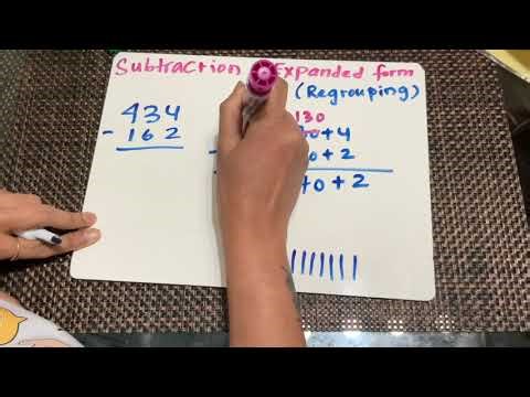 Three-digit subtraction using expanded form