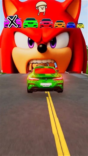 Big and small Cars vs Knucles Sonic Barrier | BeamNG.drive