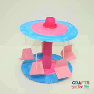 Merry Go Round Craft with Paper plate- Easy Craft for kids - Crafts By Ria