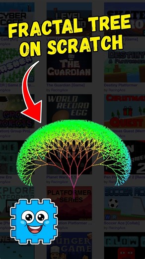 Make a Fractal Tree in Scratch (Easy Tutorial) #shorts