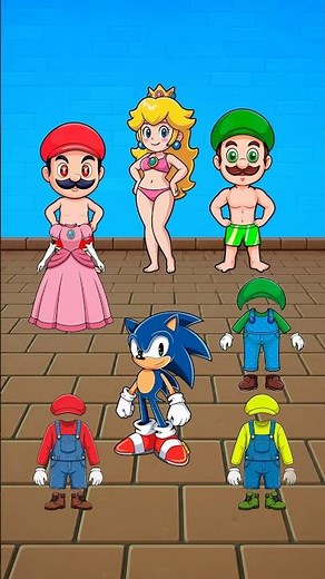 Who wears red? Mario vs Luigi vs Peach vs Sonic