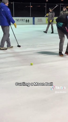 World’s bounciest curling stone 🥌 #waboba #moonball #curling #wintersports #outdoorfun