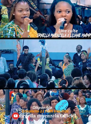 LILIANE MWIMPE feat ORNELLA mwenzela dans louange culte disponible ce dimanche 22 juin à 06h00 sur la chaîne YouTube Ornella mwenzela grâce | Pasteur Alain Kateba