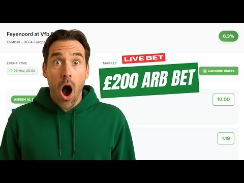 Arbitrage Betting Live Demo with Arb Amigo (£200)