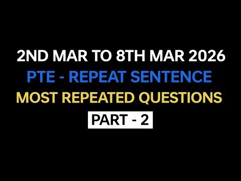PTE Repeat Sentence (Part-2) March Exam Prediction | Repeat Sentence practice pte 2026 #pte