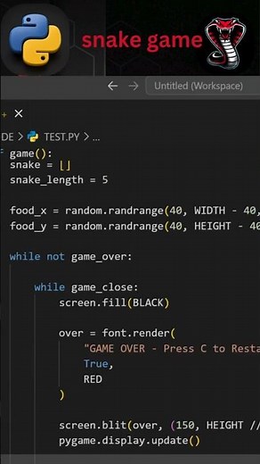 Make snake game using Python. 🐍 #python