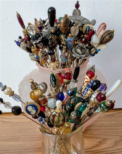 Vintage Hat Pins, Assorted, Coat Stick Pins. Each Sold Separately. Glass Crystal Cameo - Etsy