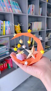 1.9M views · 21K reactions | Paper moon and star hanging craft #mooncrafthanging #stardecor #papercraft #diyhanging #creativecraft #handmadeart #homedecor #festivedecor #craftideas #funwithcrafts | paper craft ideas | Facebook