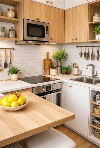 Cozy Compact Kitchen Layout Idea