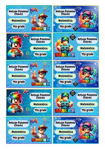 Roblox Etiquetas Escolares, Roblox Stickers Escolares Roblox School Label, Roblox School Stickers, Roblox Imprimibles Print Back to School - Etsy