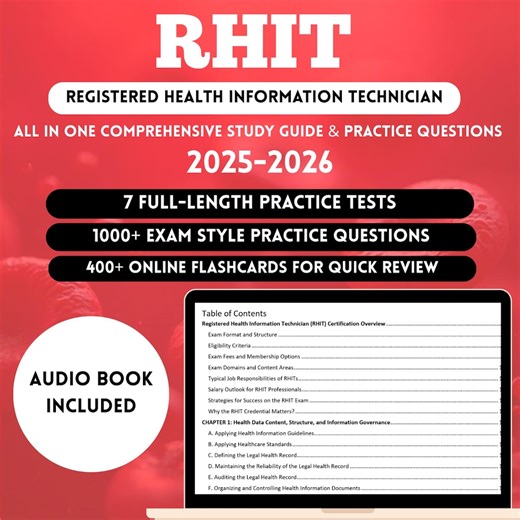 RHIT Exam Study Guide 2026 | Registered Health Information Technician Exam | RHIT Practice Exam | 2025 RHIT Flash Cards - Etsy