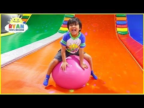 Ryan plays at Indoor Playground for kids family fun