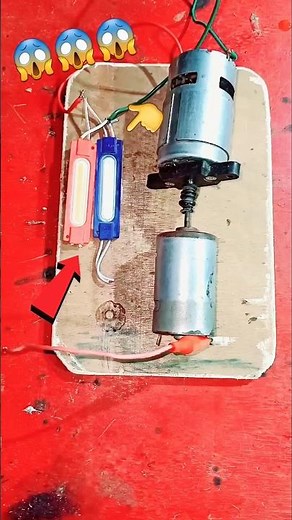 DC motor generator with LED light glow