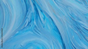 Creating a beautiful abstract artwork with flowing blue colors in a local art studio Stock Video