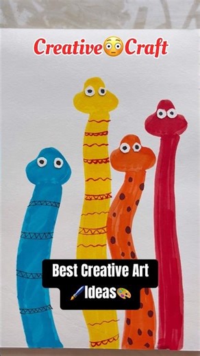 Creative Art Ideas 💡Snake #shorts #ytshorts #craft #cartoon #ytviral #kids