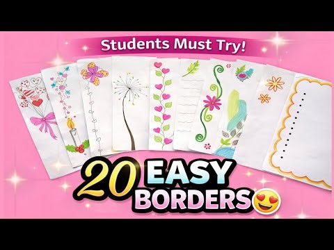20 Easy Border Design for School Kids project