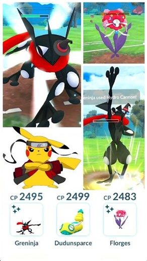 Shiny ✨ Greninja 💥 Dudunsparce 💥 Shiny ✨ Florges 🌿 || ‪@pokemongo‬ #shorts #battle #ytshorts #gbl