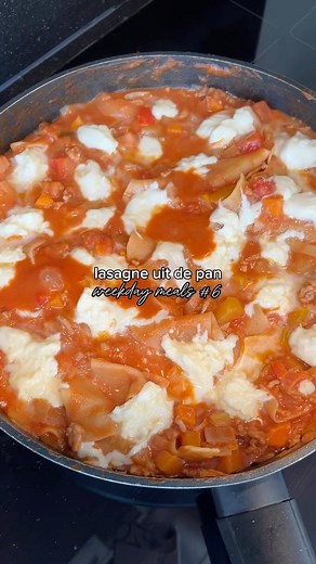 Lotte Bijker on Instagram: "LASAGNE UIT DE PAN | top voor als je wel van lasagne houdt, maar niet uren wil wachten ✨ INGREDIENTEN (4 personen) - 300 gram gehakt - 1 doos lasagnebladen (250 a 300 gram) - 2 uien - 2 tenen knoflook - 1 prei - 2 paprika’s - 150 gram wortel - OF alle bovenstaande groente vervangen door 800 gram Italiaanse roerbakgroente - 400 gram tomatenblokjes - 500 ml tomatenpassata - 500 ml melk - 1 runderbouillonblokje - 125 gram mozzarella #recept"