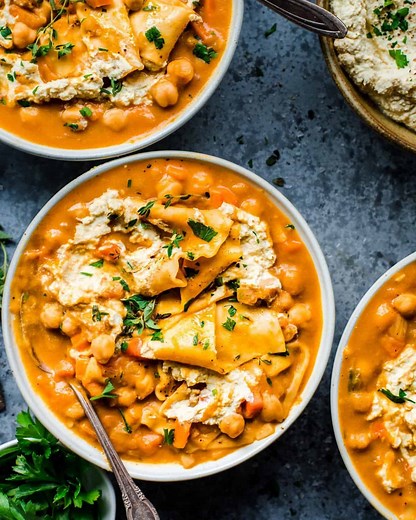 Vegan Instant Pot Pumpkin Lasagna Soup