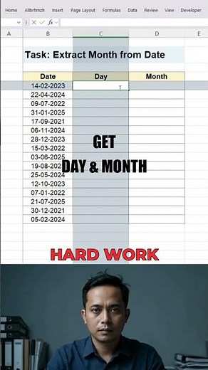 Get the Day & Month from Any Date in Excel FAST! ⚡