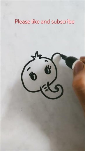 Cute Baby Elephant Drawing | baby elephant drawing step by step | #howtodraw #viral #art #yt shorts