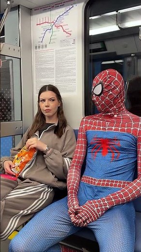 Why is Spider-Man on the subway? 🕸️🚆 #AlexEasy #Subway #Pranks