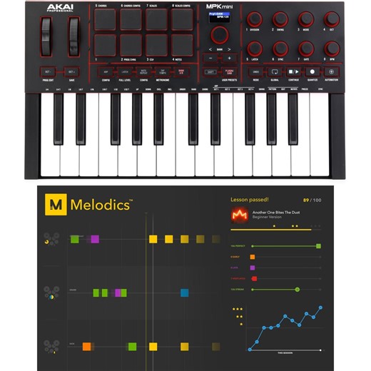 Akai Professional MPK Mini IV MIDI Keyboard Controller with Melodics Lessons - Standard (Monthly)